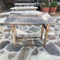 1940s Hacienda Antique Worktable Rustic Mexican Mesquite