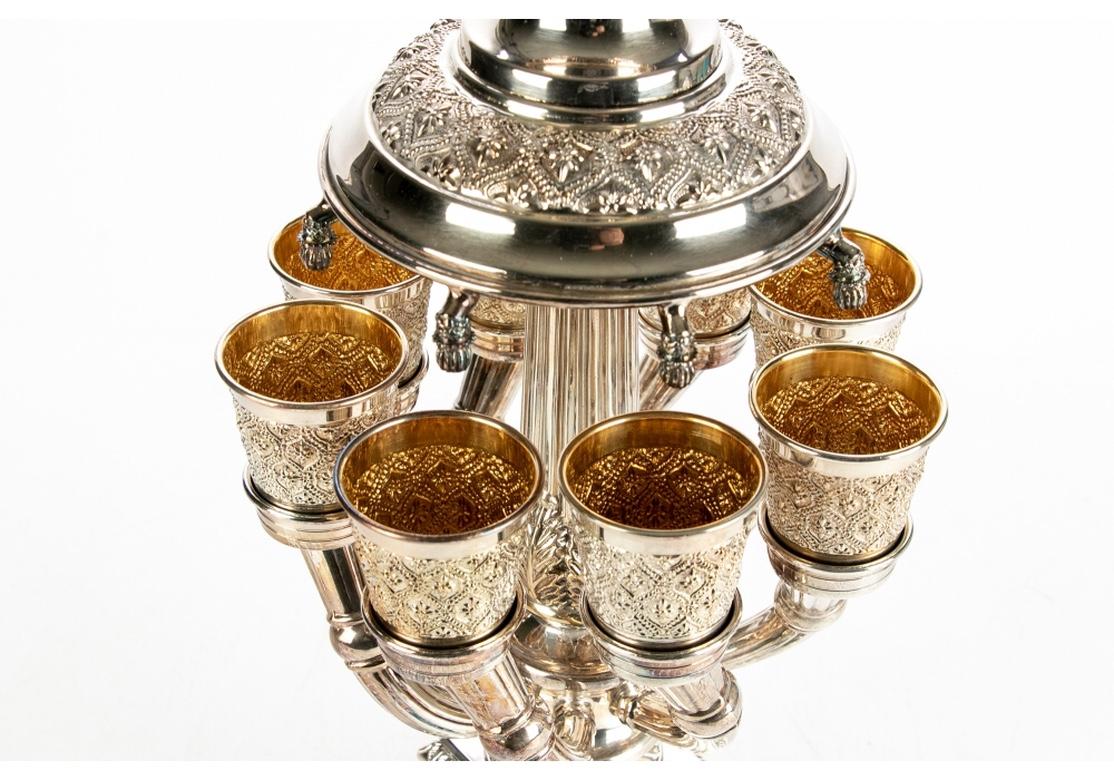 Vintage Hadad Sterling Silver Kiddush Wine Fountain with 8 Cups 1