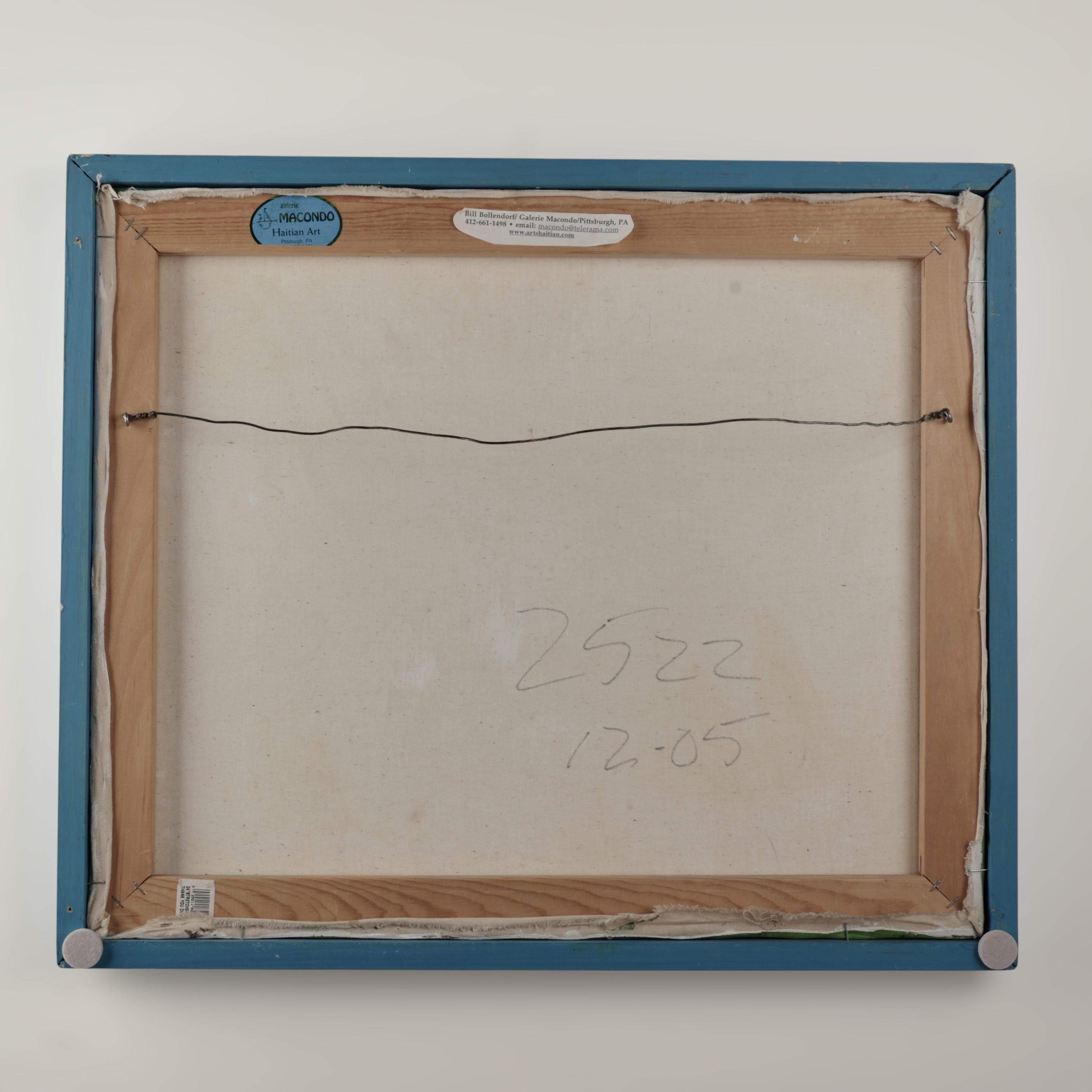 Vintage Haitian Gemälde eines Leoparden von Ti Tra Jean Fatreuse Delva (Leinwand) im Angebot