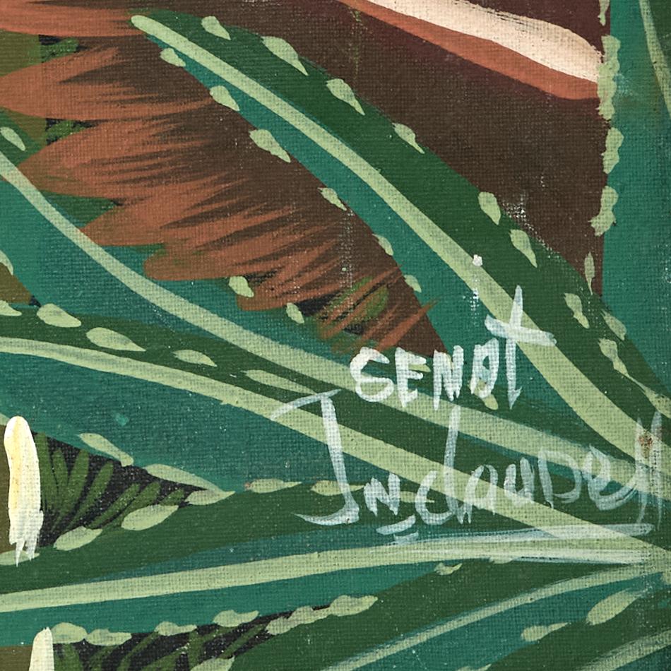 Vintage Haitian Painting of Animals in a Jungle by Jean Claude For Sale 2