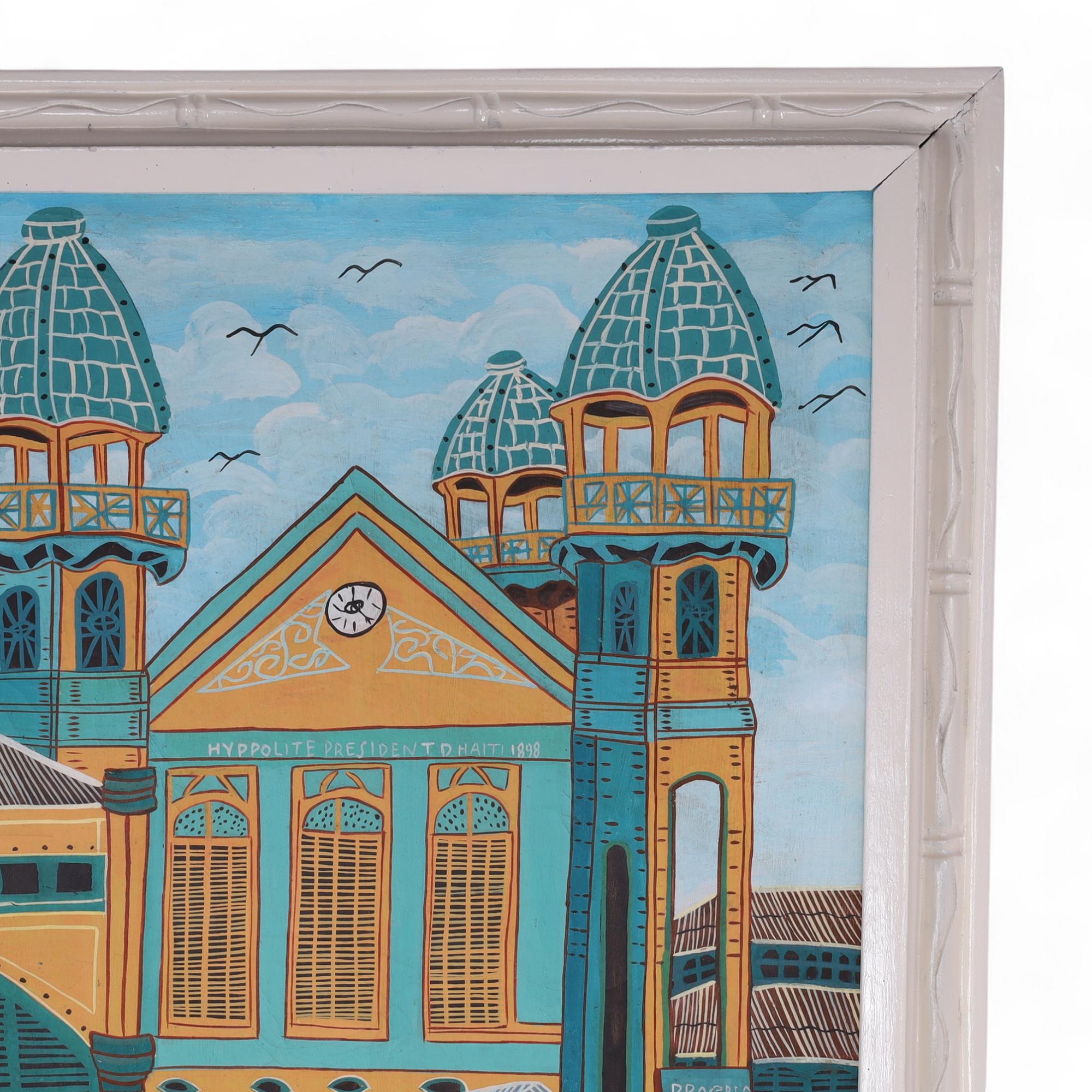 Artisanat Peinture sur toile vintage de style haïtien par Leonel Castel en vente