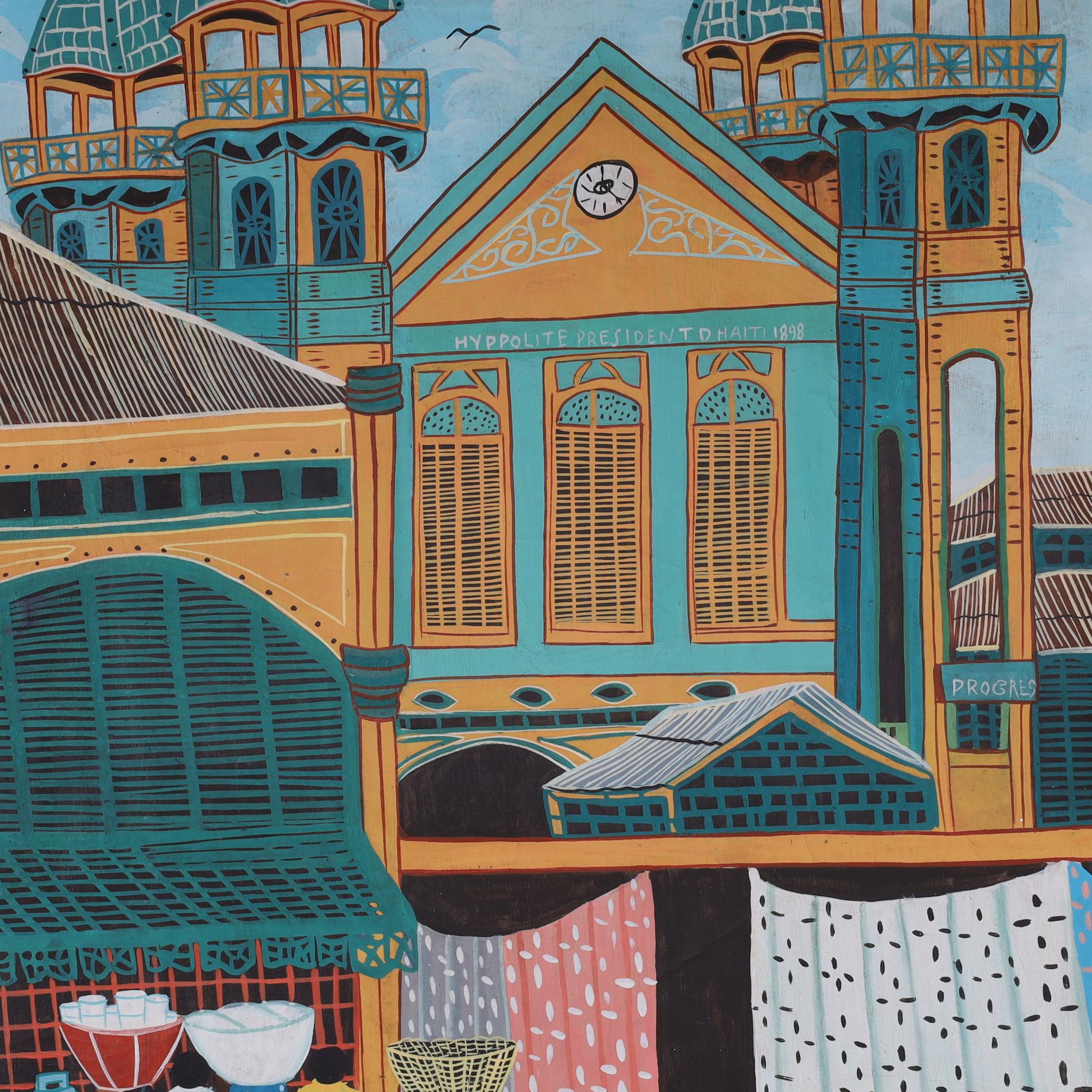 Américain Peinture sur toile vintage de style haïtien par Leonel Castel en vente