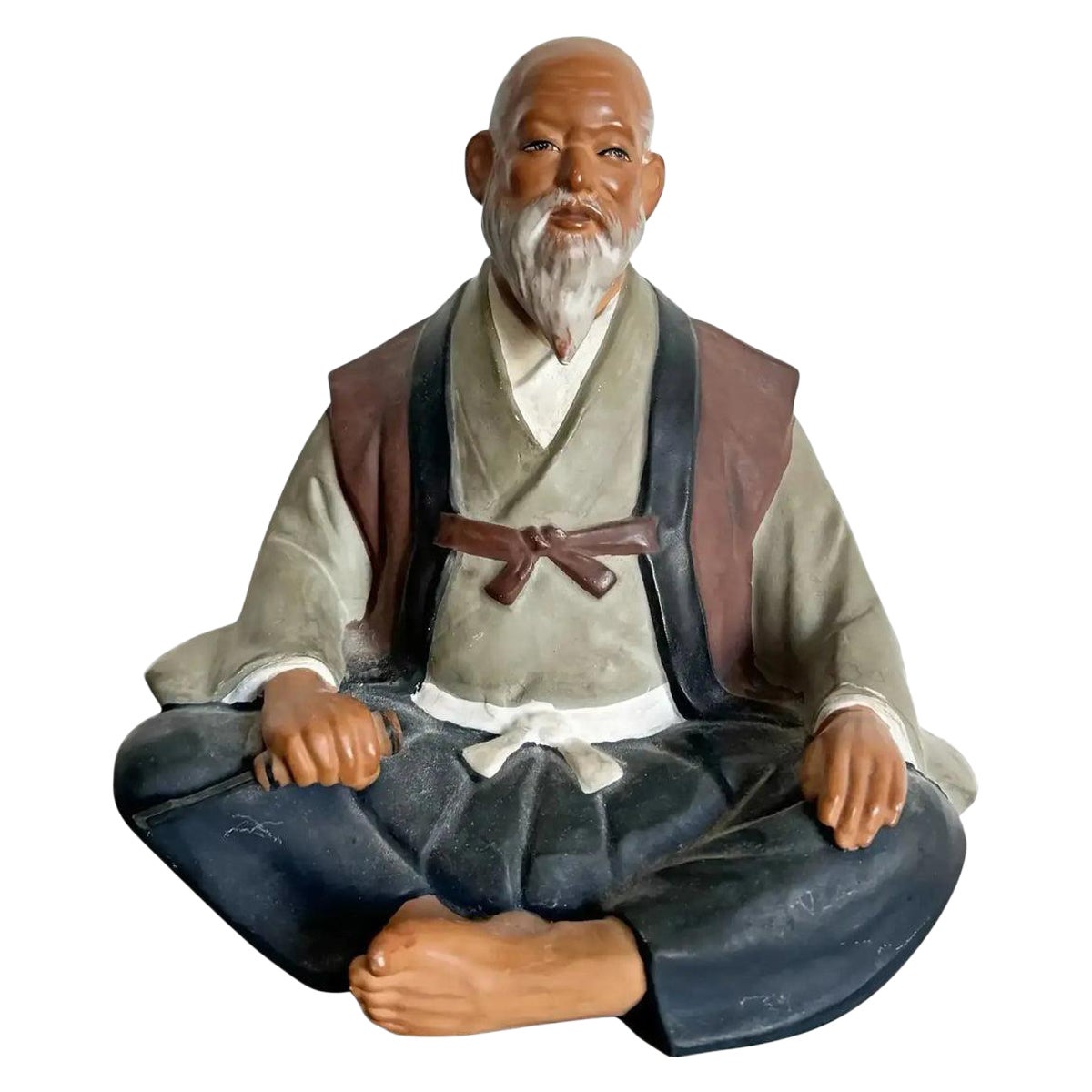 Vintage Hakata Mimasu Traditional Japanese Clay Doll Old Man For Sale
