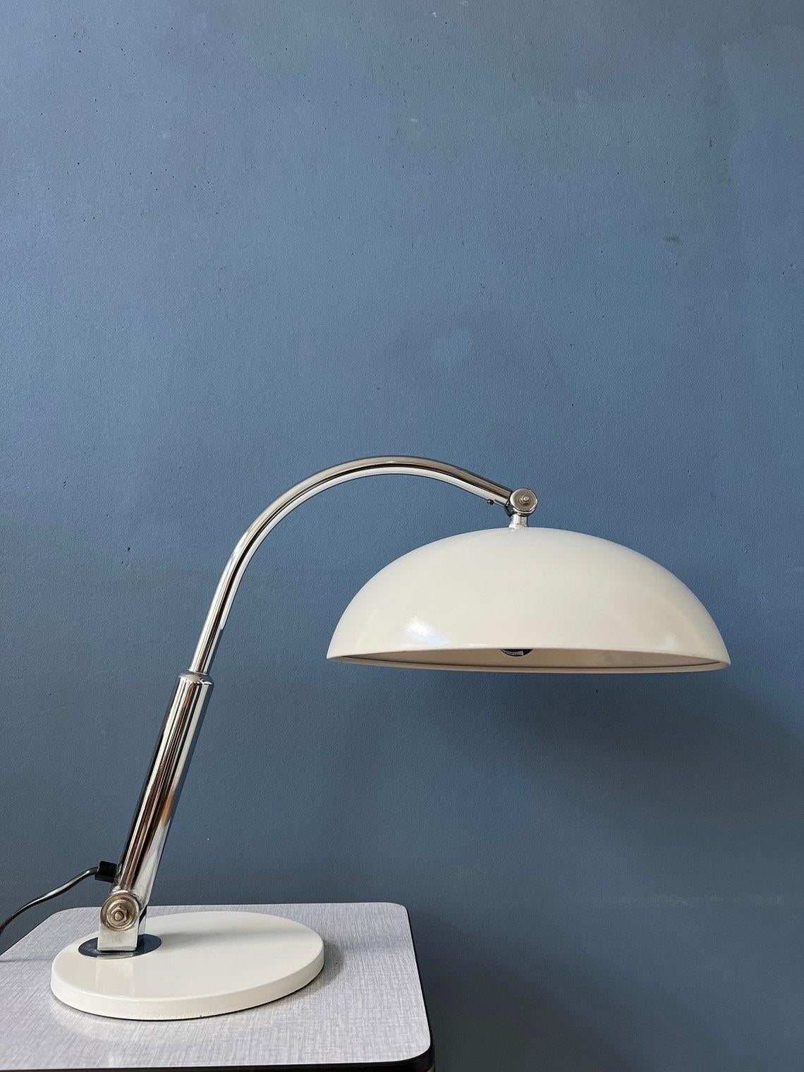 Vintage Hala Busquet / Hala 144 Table Lamp - White Bauhaus Desk Lamp, 1970s For Sale 1