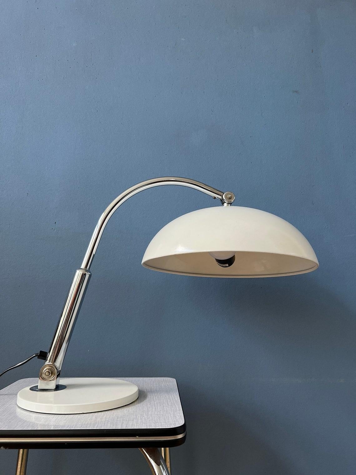 Vintage Hala Busquet / Hala 144 Table Lamp - White Bauhaus Desk Lamp, 1970s For Sale 2