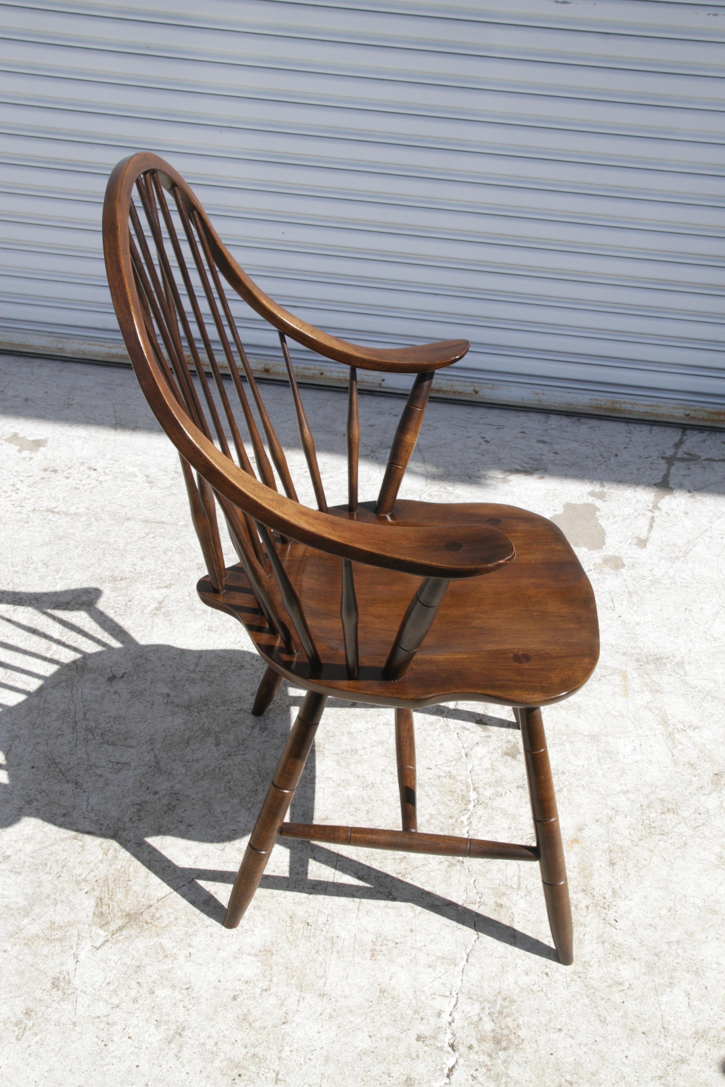 Wood Vintage Hale of Vermont Windsor Spindle Back Dining Chair For Sale