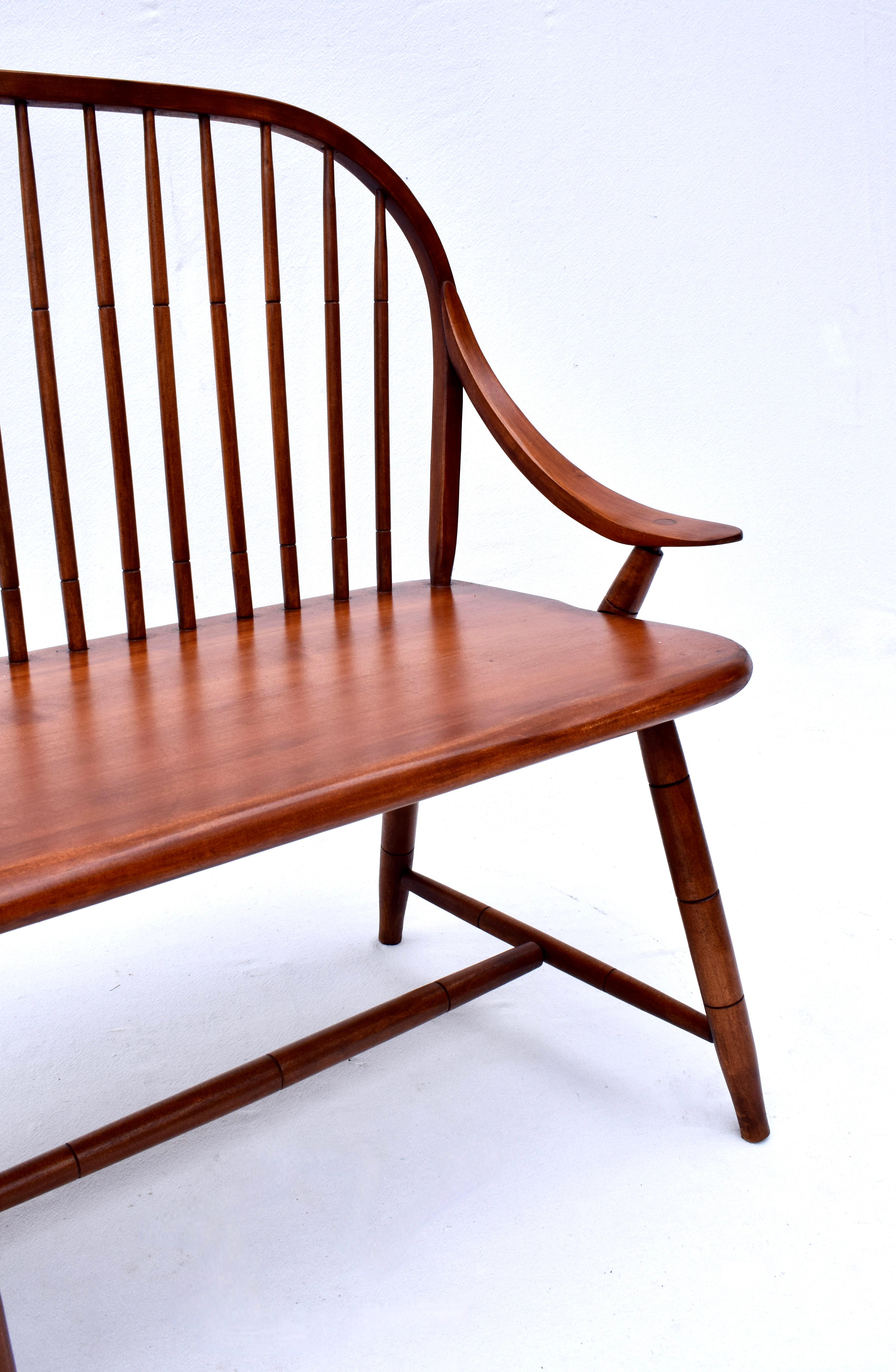 Vintage Hale of Vermont Windsor Spindle Back Prosper's Bench or Settee 4