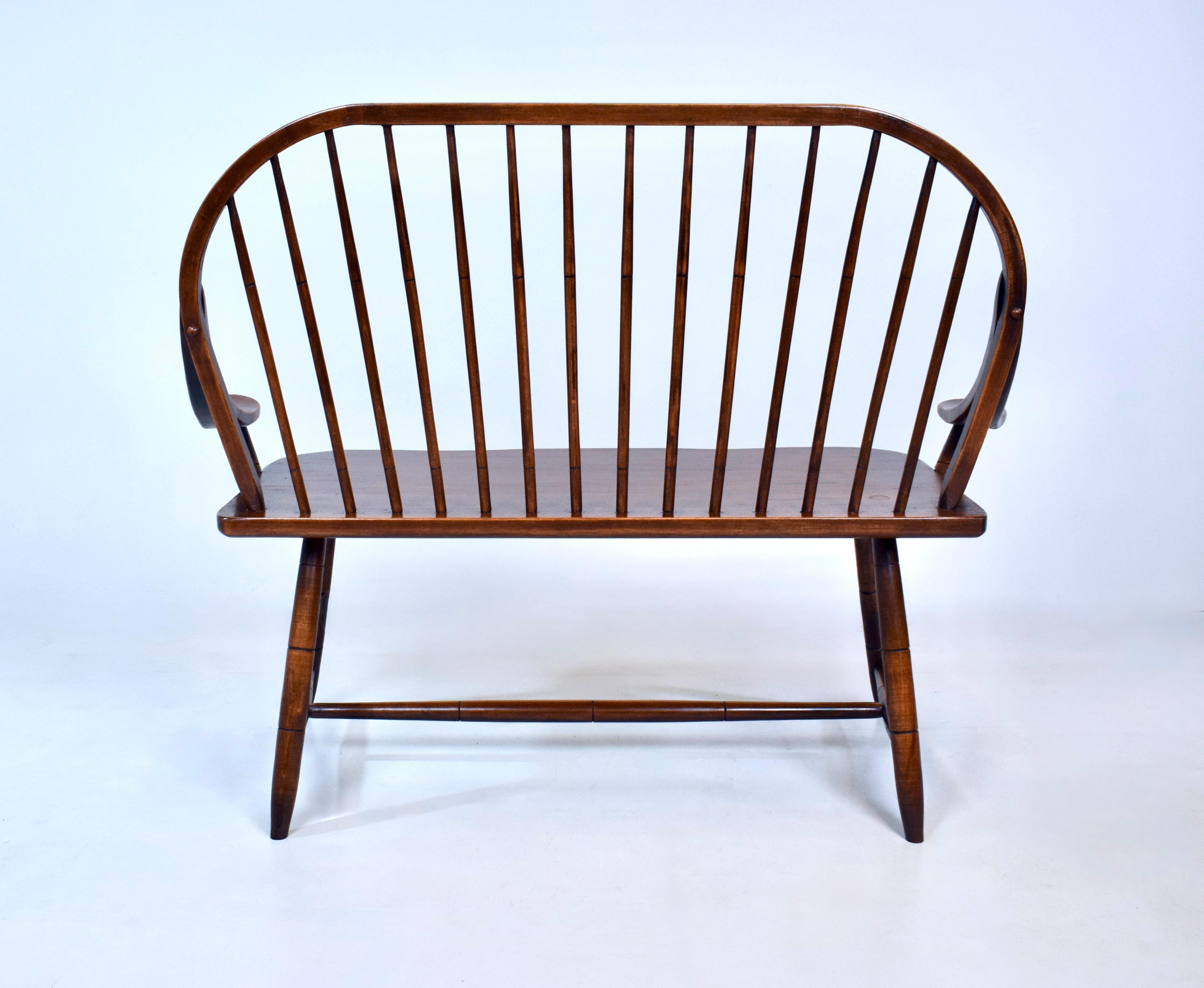 Vintage Hale of Vermont Windsor Spindle Back Prosper's Bench or Settee For Sale 3