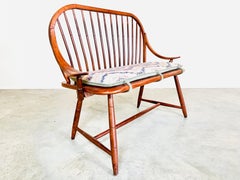 Vintage Hale of Vermont Windsor Spindle Back Prosper's Bench or Settee