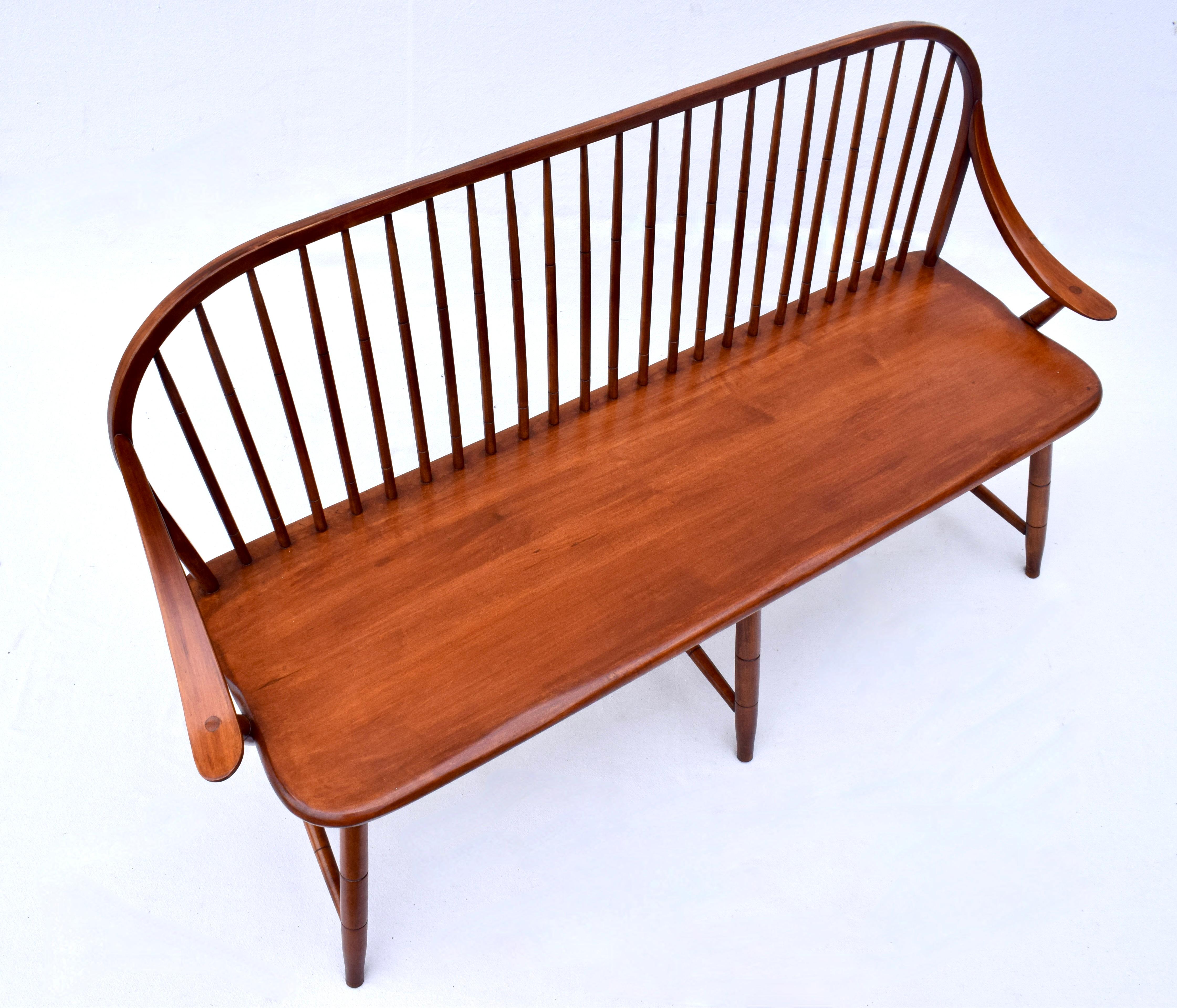 American Craftsman Vintage Hale of Vermont Windsor Spindle Back Prosper's Bench or Settee
