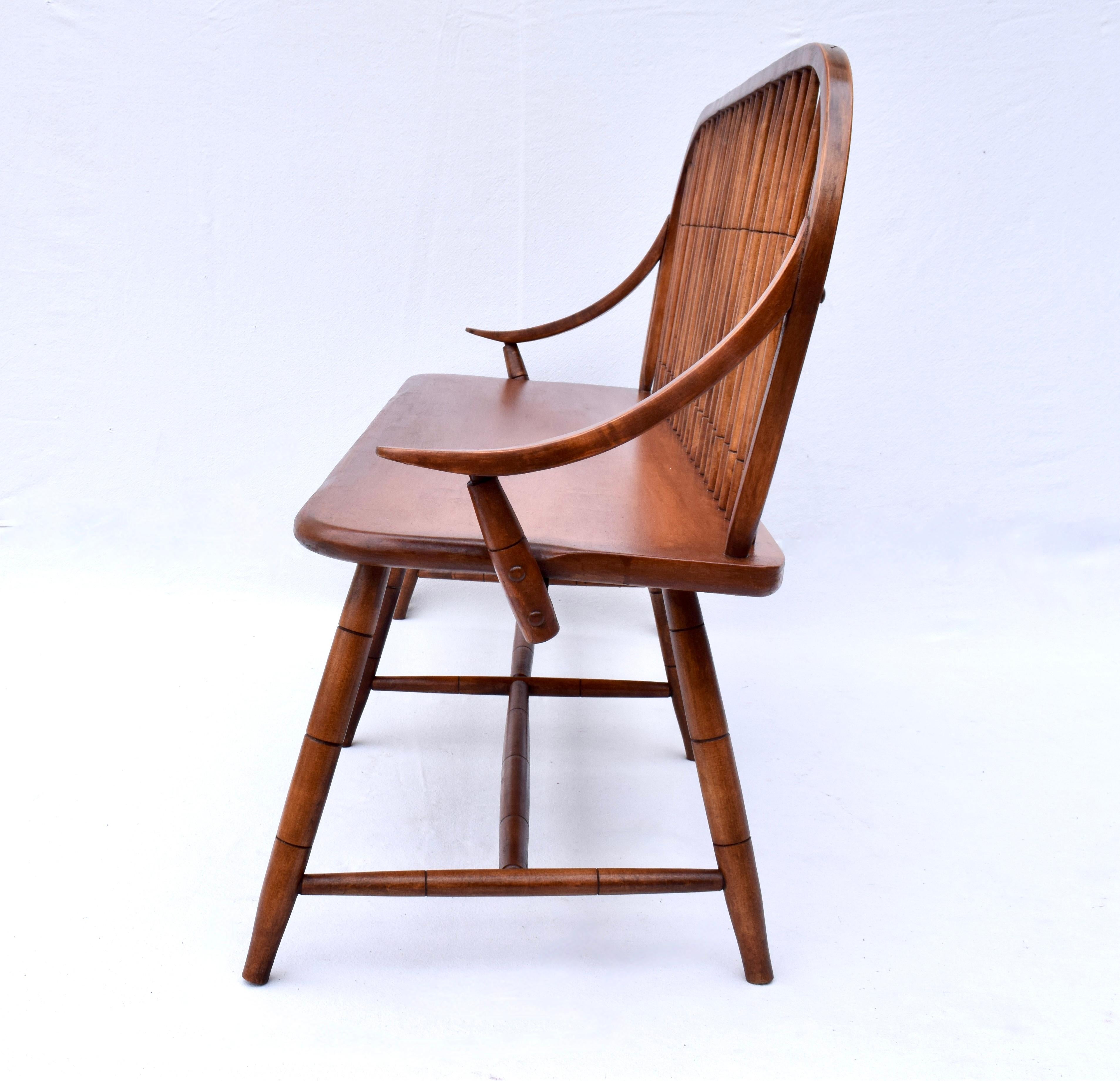Maple Vintage Hale of Vermont Windsor Spindle Back Prosper's Bench or Settee