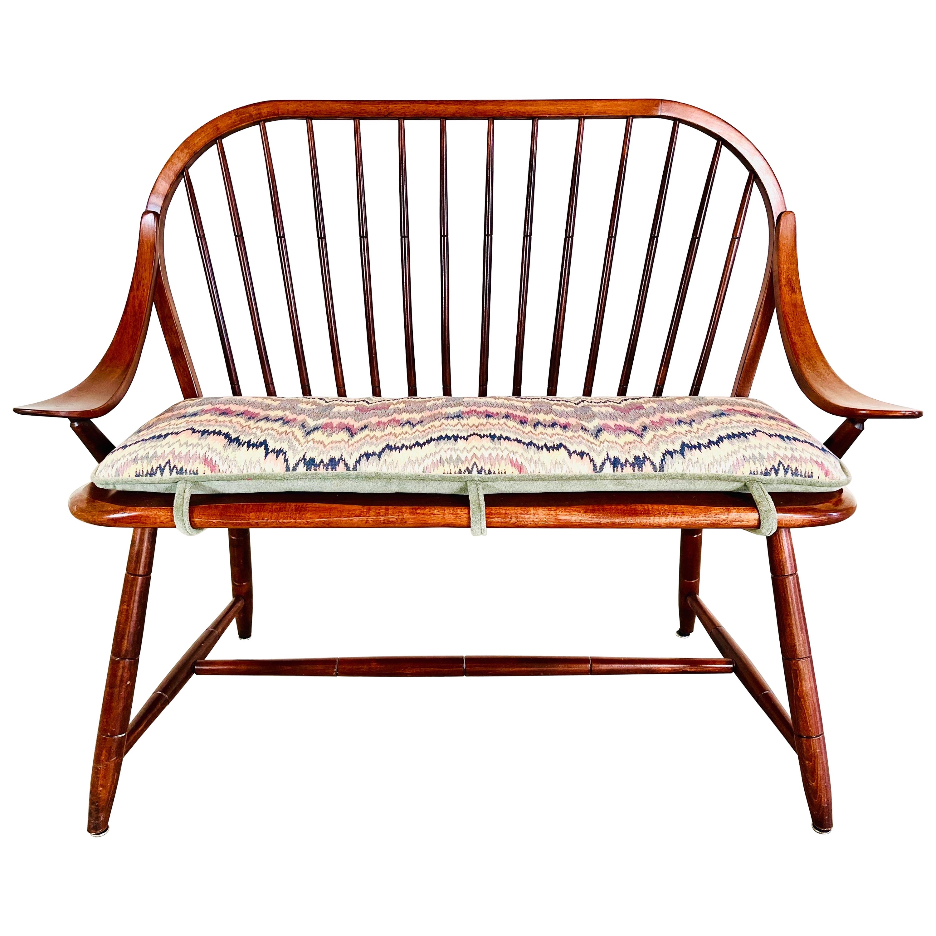 Vintage Hale of Vermont Windsor Spindle Back Prosper's Bench or Settee