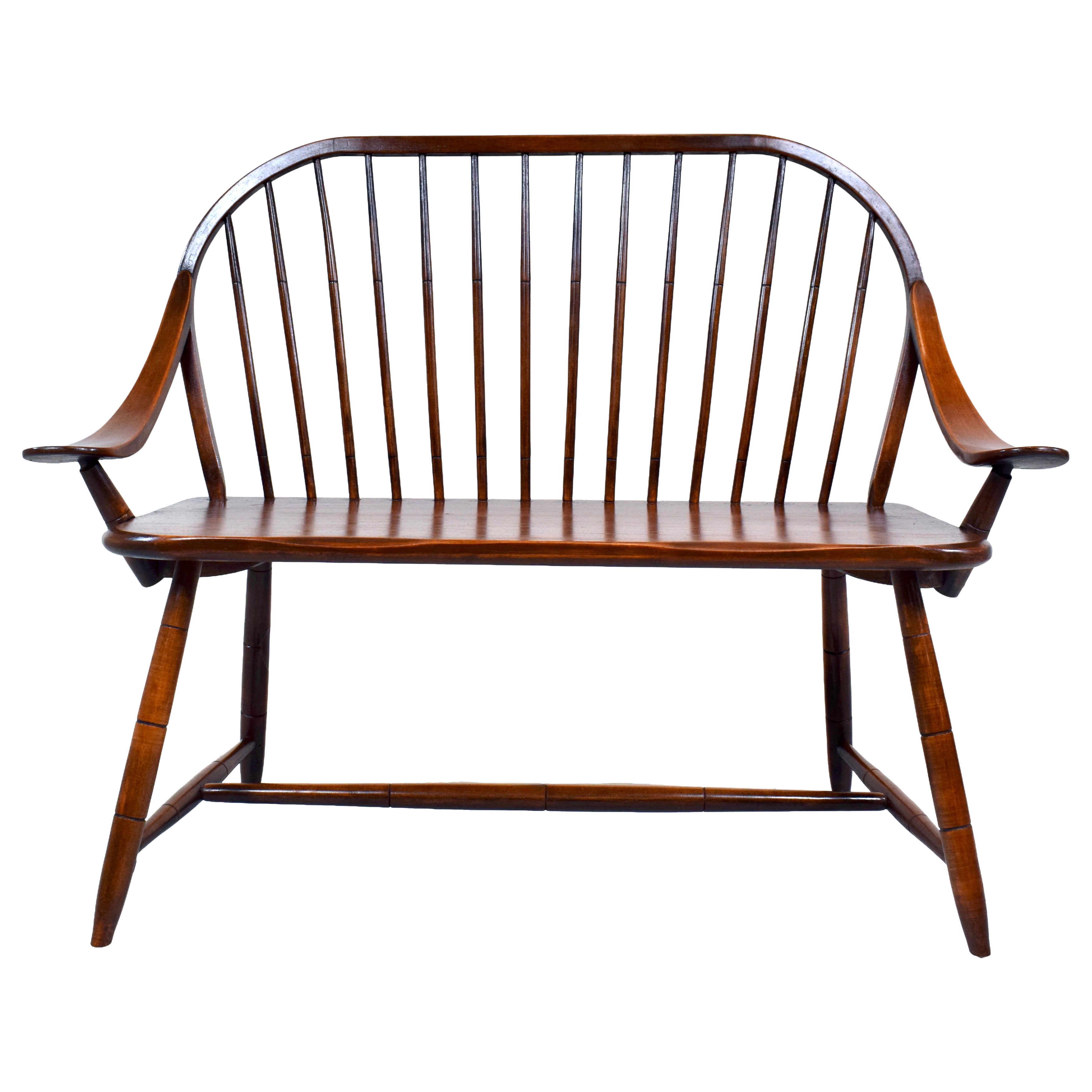 Vintage Hale of Vermont Windsor Spindel Back Prosper's Bench oder Settee, Vintage im Angebot