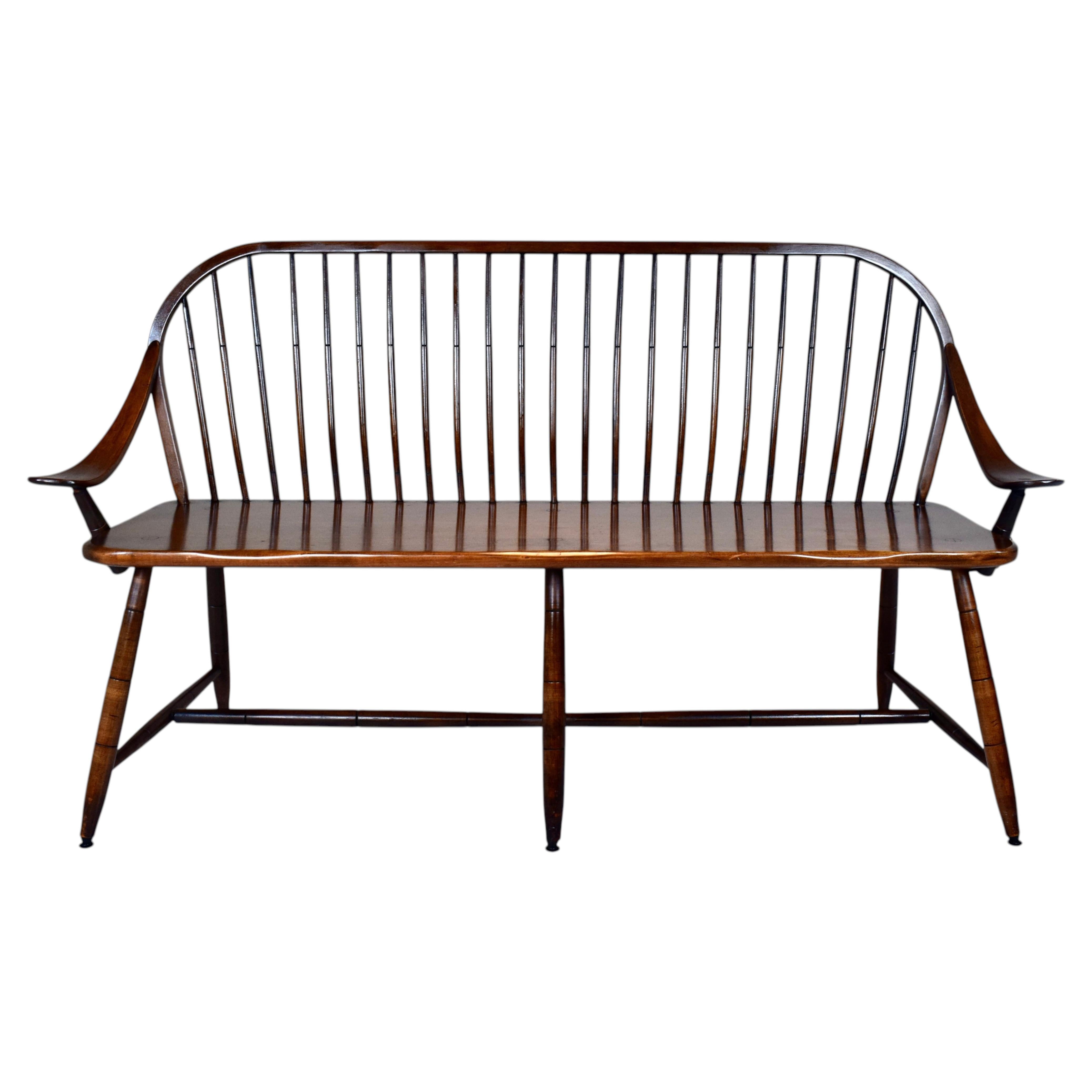 Vintage Hale of Vermont Windsor Spindle Back Prosper's Bench or Settee
