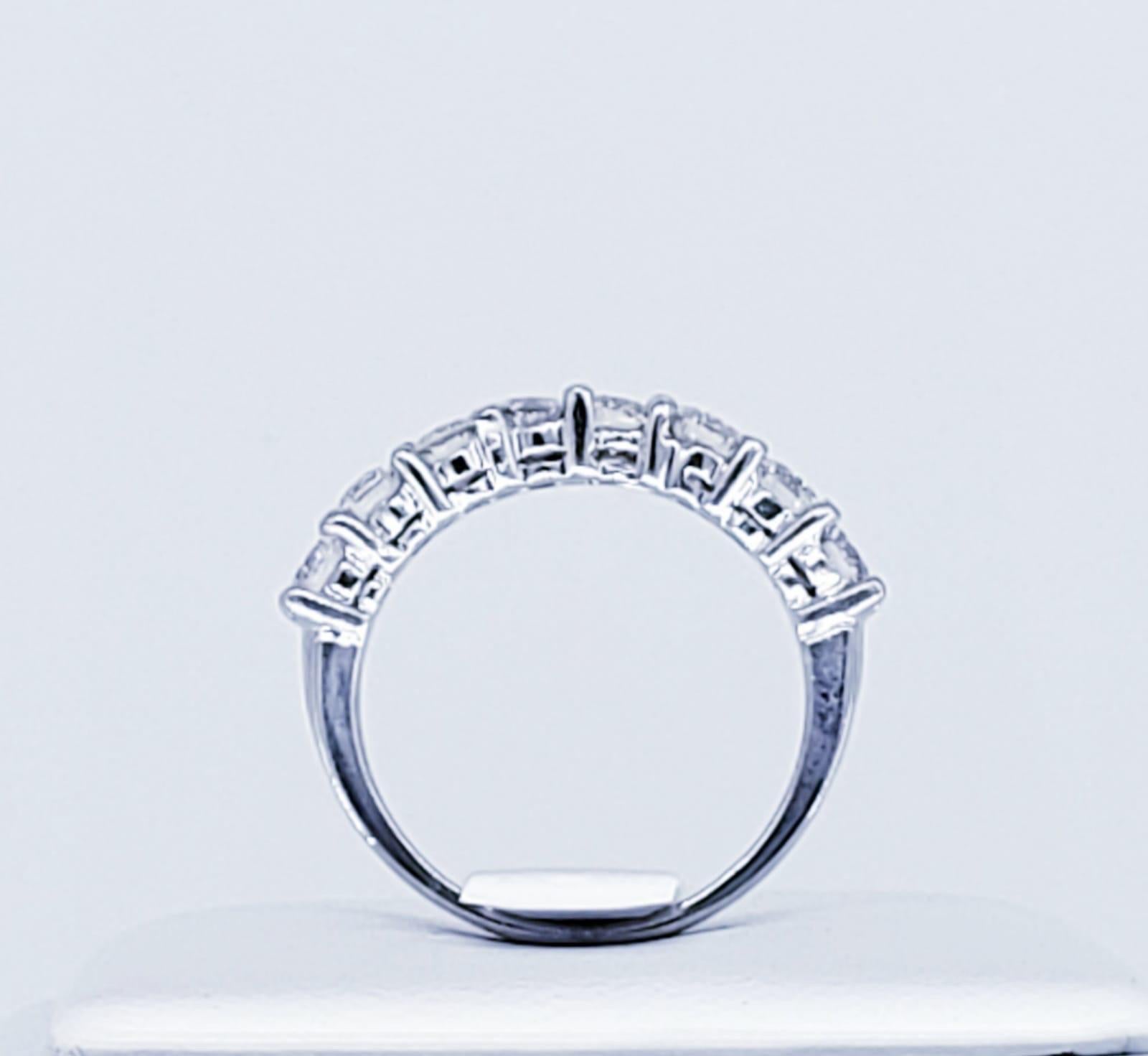 Round Cut Vintage Half Eternity 1.68 Carat Diamond Wedding Engagement Ring 14 Karat Gold
