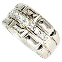 Anillo vintage de media eternidad con diamantes de oro blanco de 18 quilates