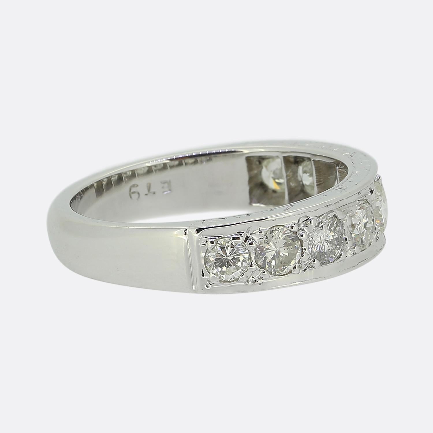 Brilliant Cut Vintage Half-Eternity Diamond Ring For Sale