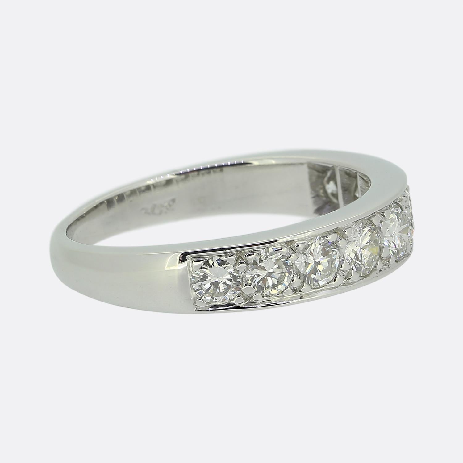 Brilliant Cut Vintage Half-Eternity Diamond Ring For Sale