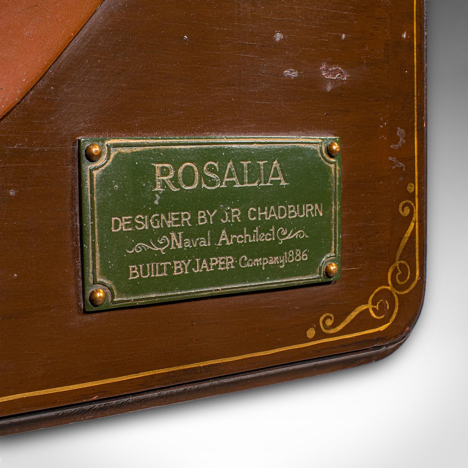 Composizione Modello di mezzo scafo d'epoca, inglese, targhetta da esposizione del costruttore navale, metà del secolo scorso, 1960 in vendita