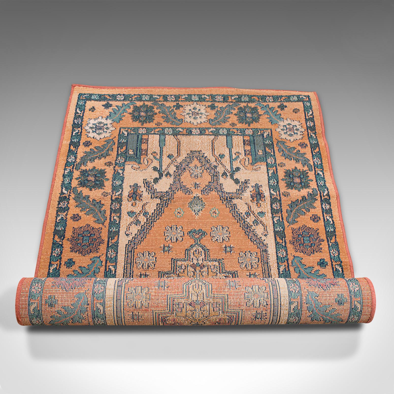 Vintage Hall Rug, Egyptian, Olefin Turkomen, Decorative Carpet Late 20th Century 6