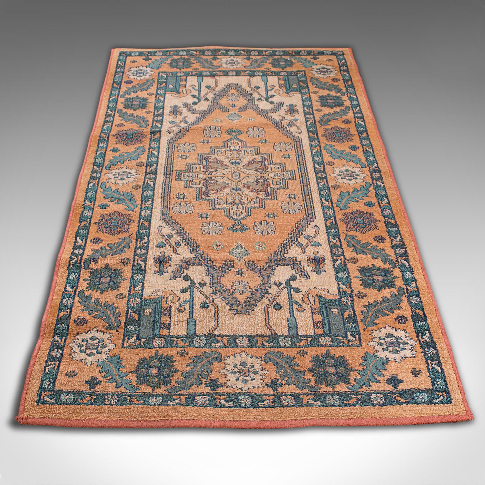 This is a vintage hall rug. An Egyptian, olefin Turkomen decorative carpet, dating to the late 20th century.

Colorful decorative rug, ideal for the reception hall
Displaying a desirable aged patina with very light sun fading under close