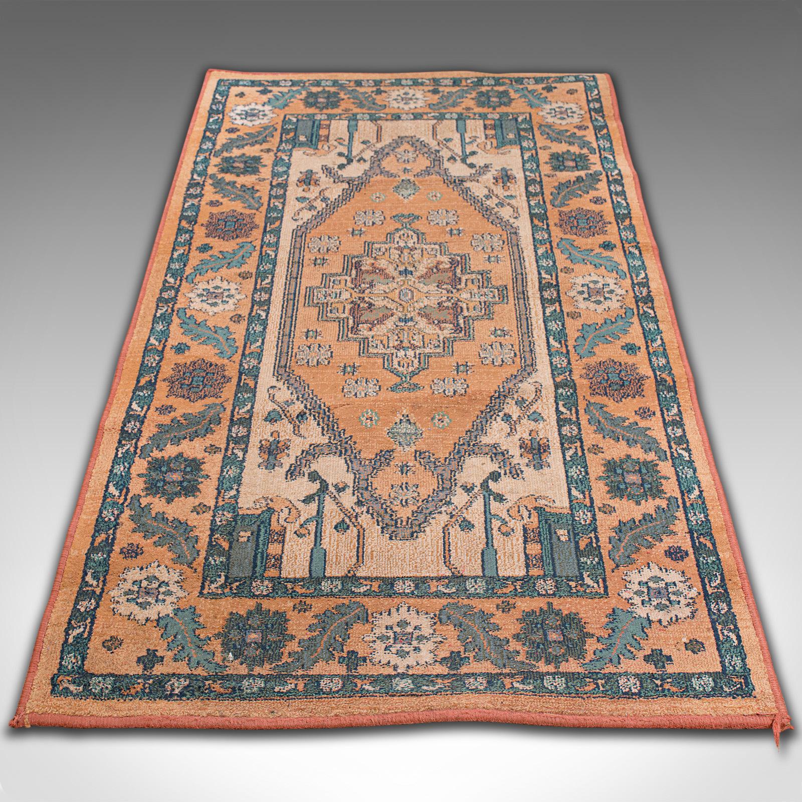 Vintage Hall Rug, Egyptian, Olefin Turkomen, Decorative Carpet Late 20th Century In Good Condition In Hele, Devon, GB