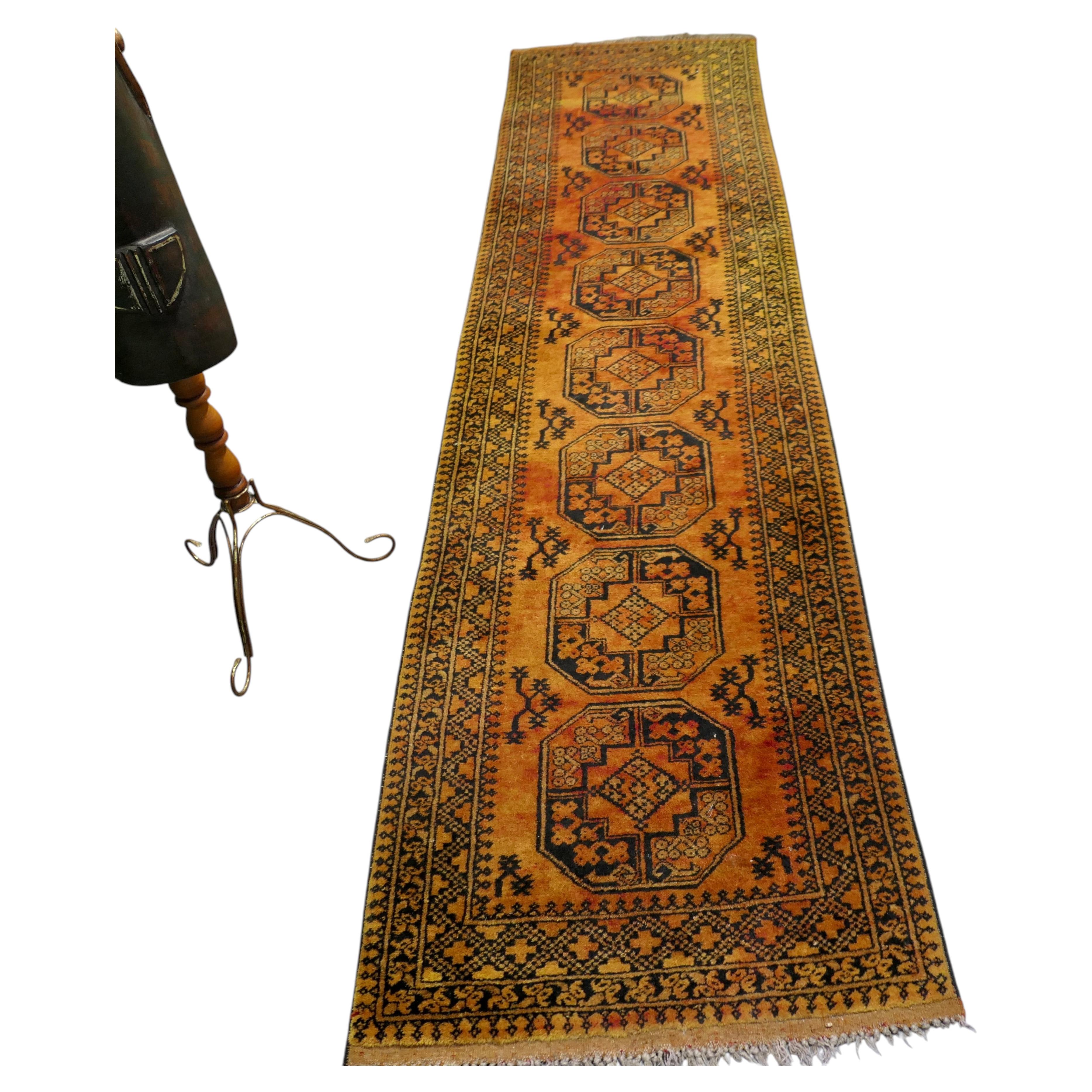 Vintage Hall Runner, Traditional Pattern 12ft Carpet Runner