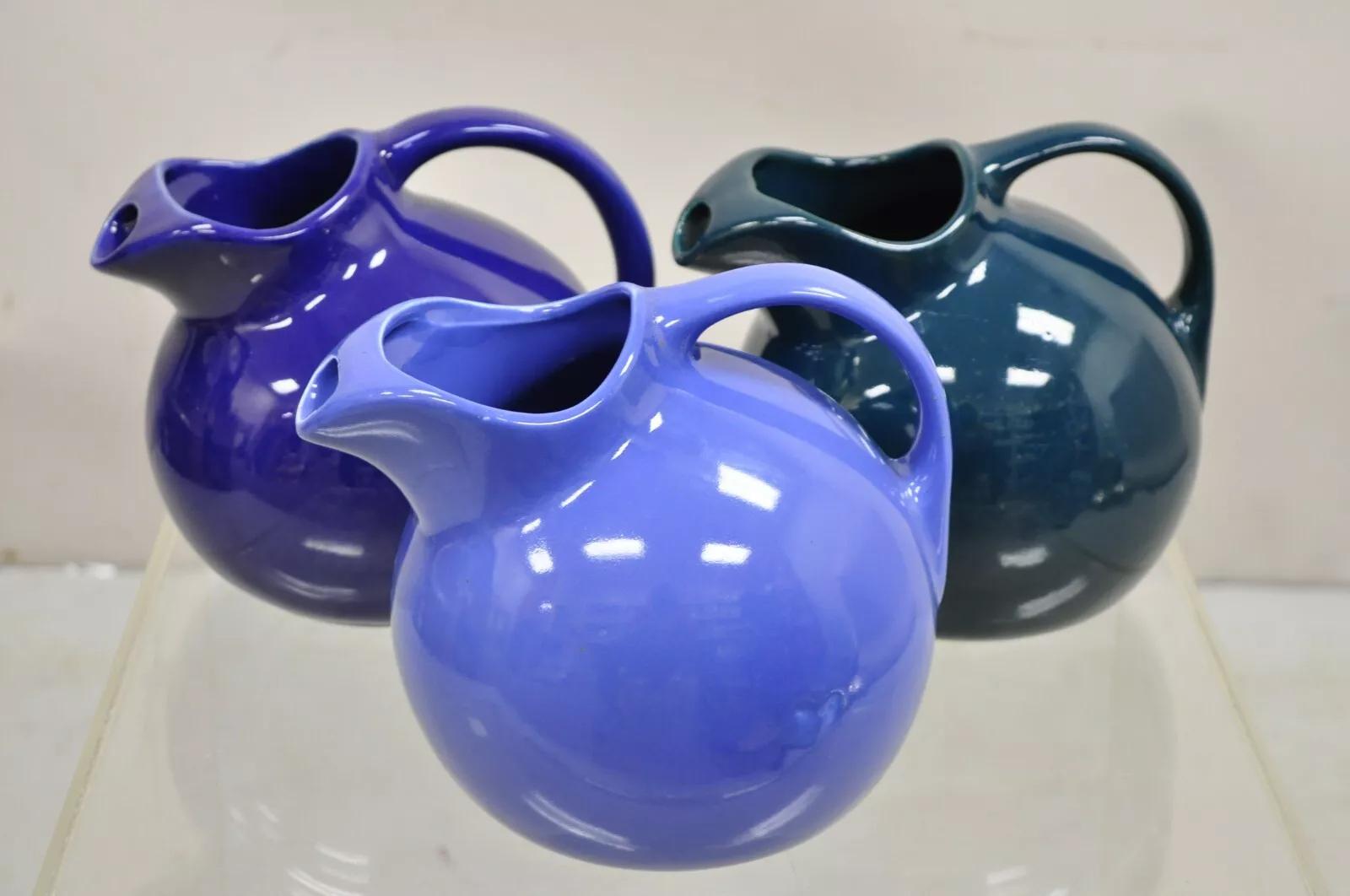 Vintage Hall Sky Blue Art Deco 633 Brocca di ceramica smaltata a forma di palla 3