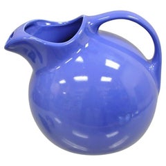 Vintage Hall Sky Blue Art Deco 633 Brocca di ceramica smaltata a forma di palla