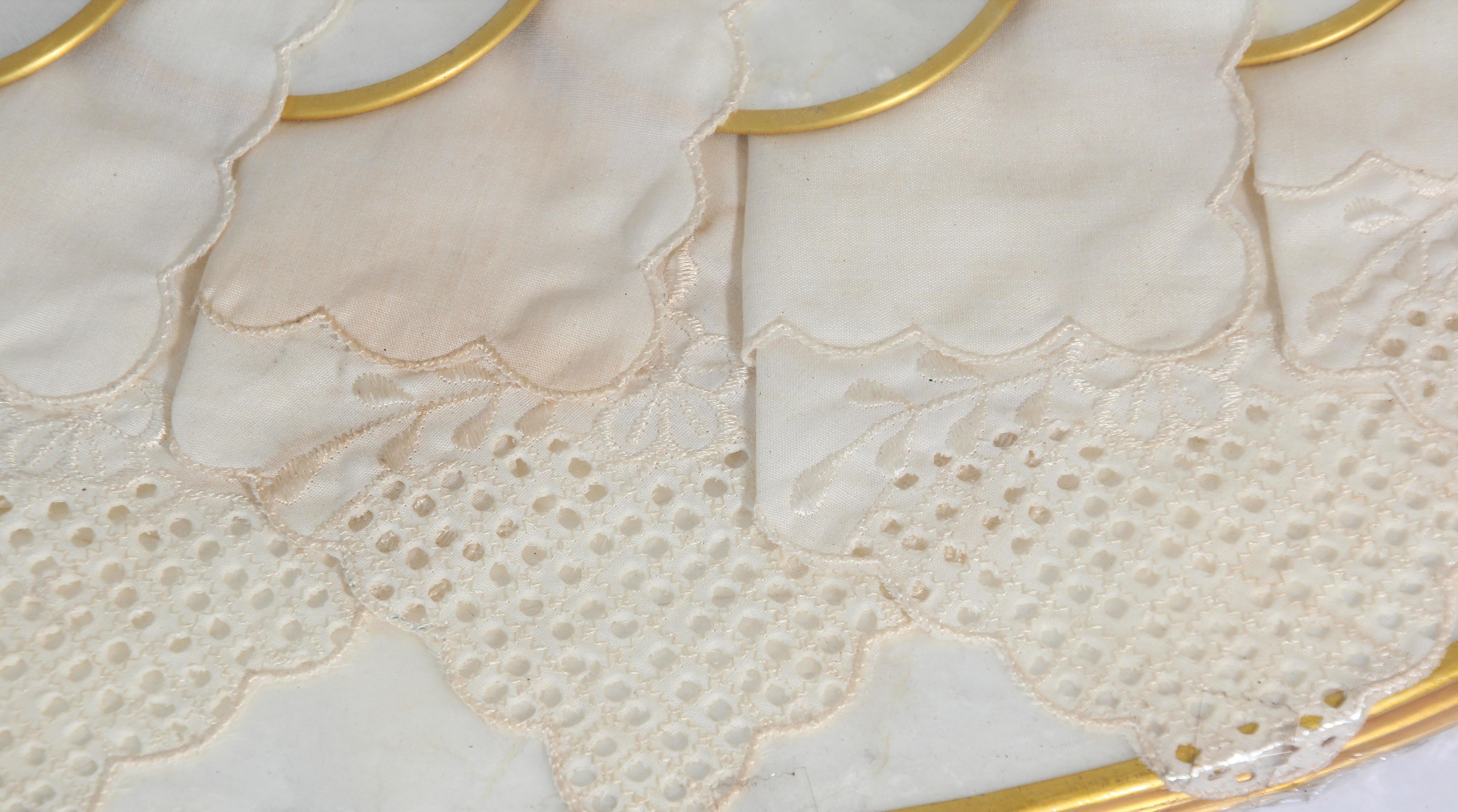 Vintage Hallie St Mary Placemats Set in Natural Capiz Pearl Shell 2