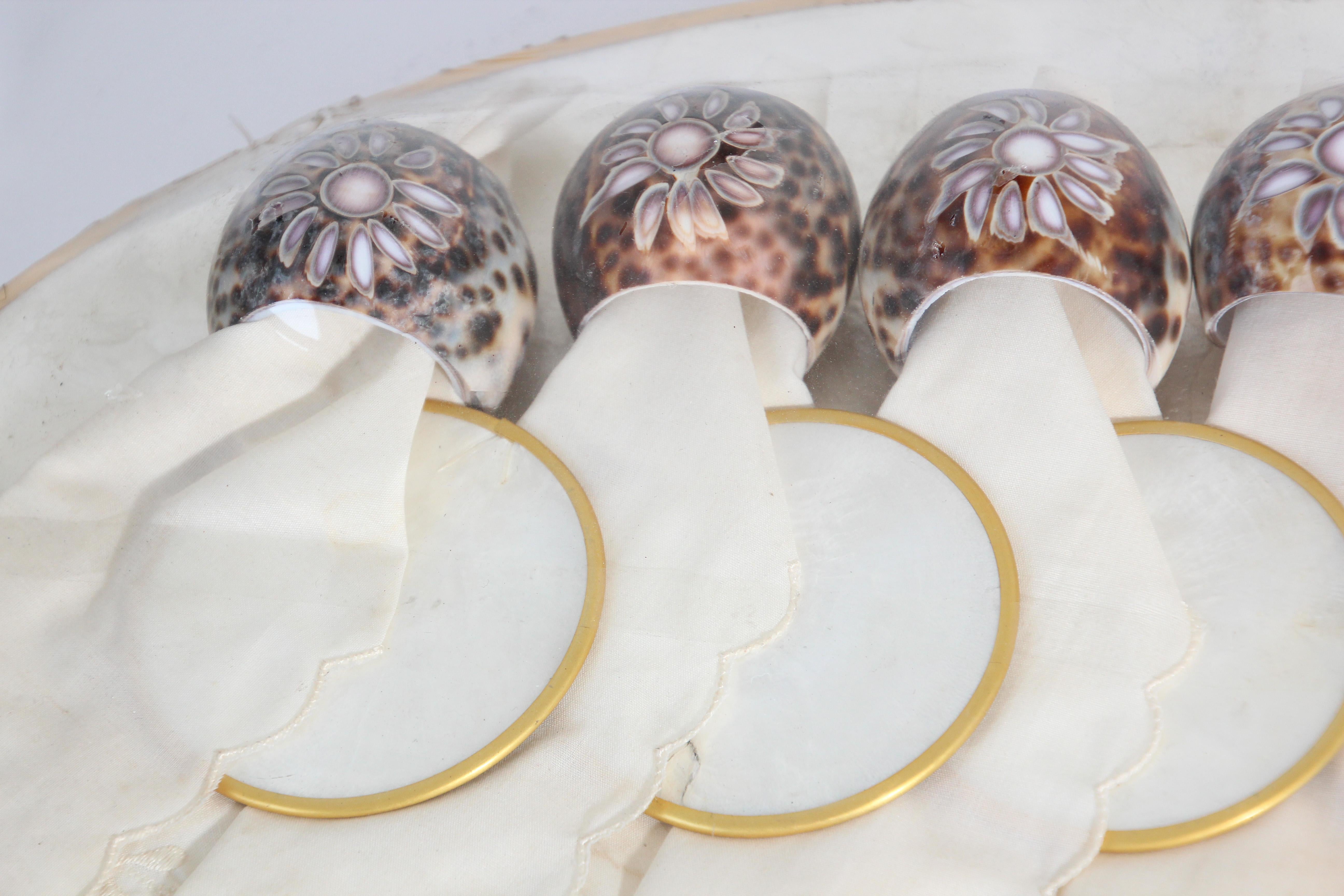 Mother-of-Pearl Vintage Hallie St Mary Placemats Set in Natural Capiz Pearl Shell