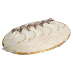 Vintage Hallie St Mary Placemats Set in Natural Capiz Pearl Shell