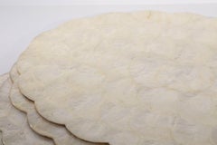 Vintage Hallie St Mary Set of 4 Placemats in Capiz Pearl Shell Scalloped Edge