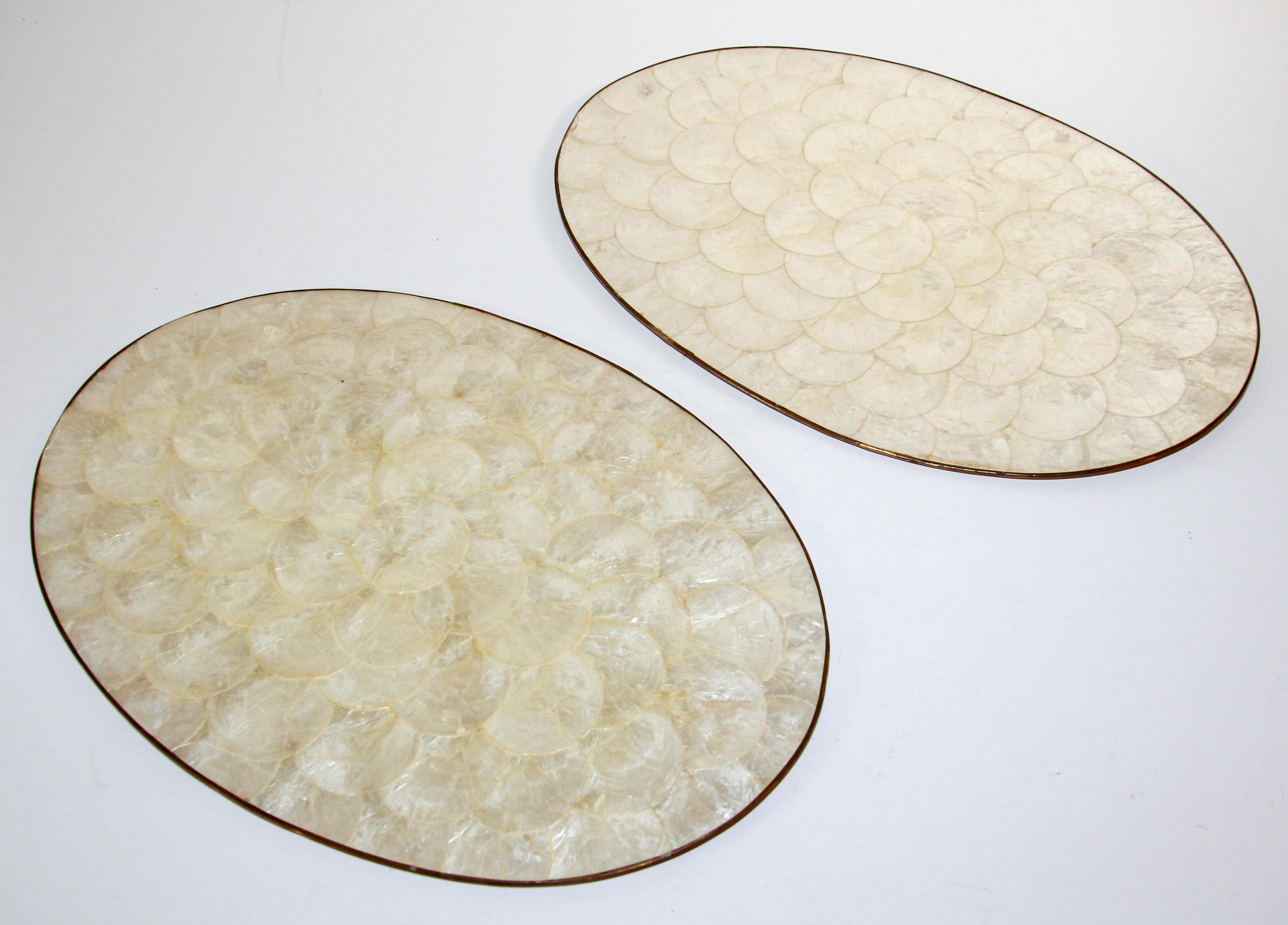 Vintage Hallie St Mary Set of Two Placemats in Natural Capiz Pearl Shell 6
