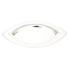 Vintage Hallmarked Hand Hammered Silver-Plate Eye Shaped Small Tray / Ring Tray