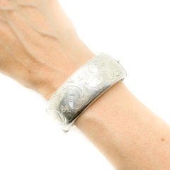 Vintage gepunzt Silber Foliate Armreif 1967