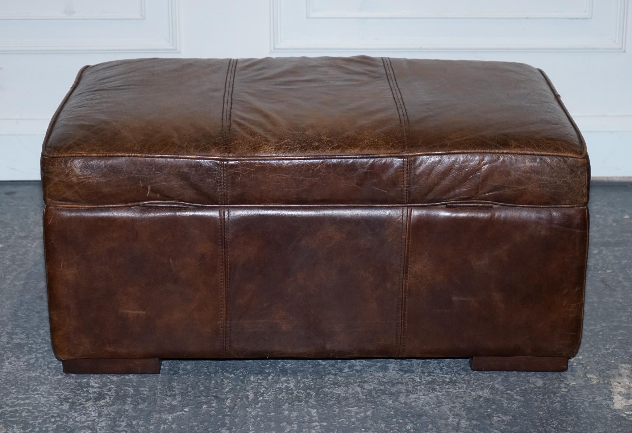 VINTAGE HALO REGGIO GROUCHO OTTOMAN FOOTSTOOL WiTH STORAGE SPACE en vente 9