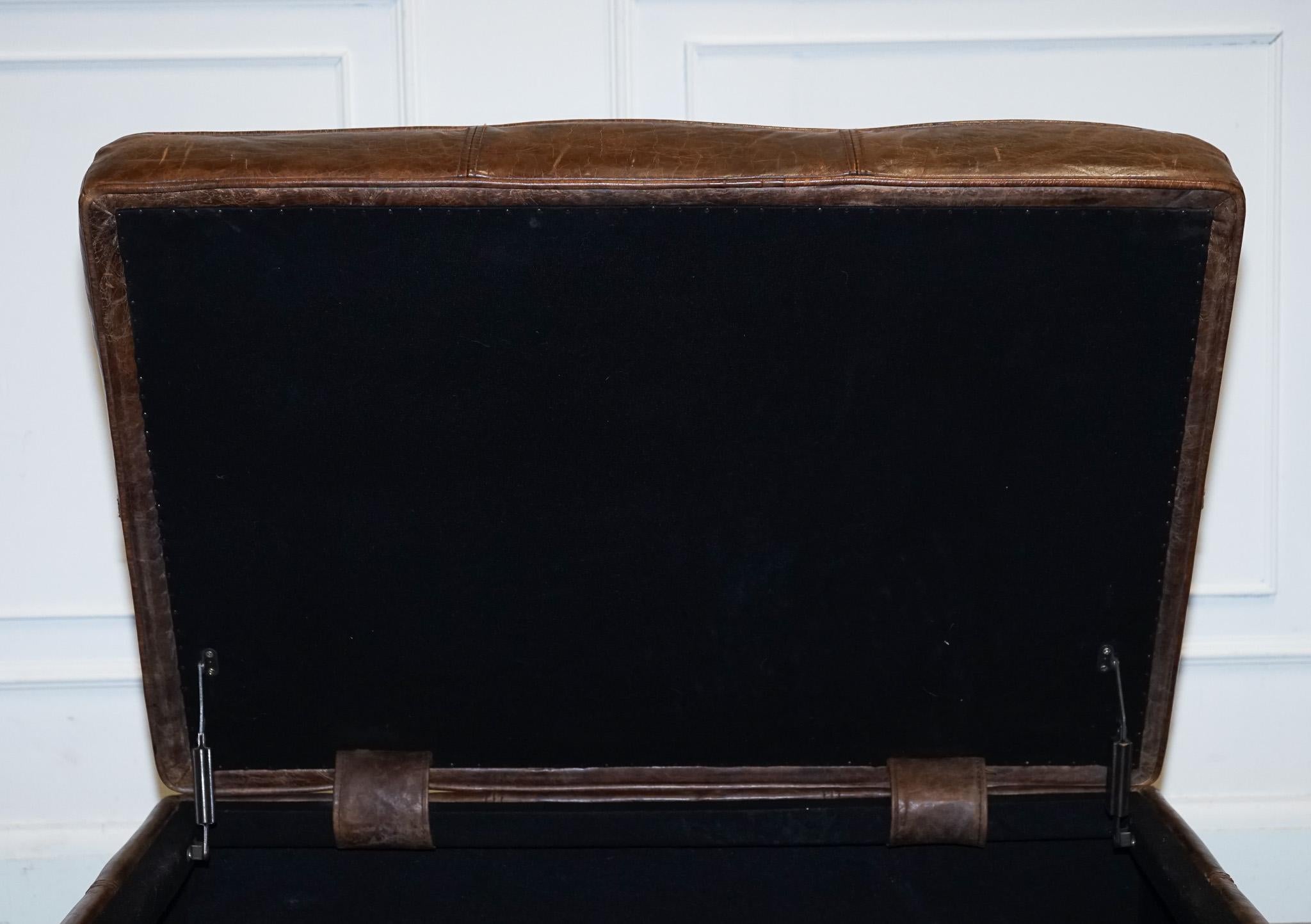 VINTAGE HALO REGGIO GROUCHO OTTOMAN FOOTSTOOL WiTH STORAGE SPACE en vente 4