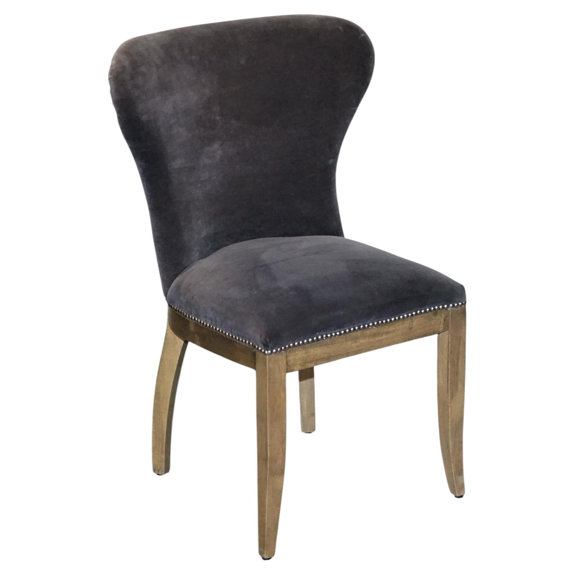VINTAGE HALO RICHMOND SINGLE DESK OR DINING CHAIR NAVY VELVET FABRIC WiTH STUDS For Sale