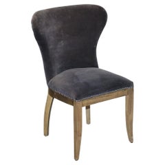 VINTAGE HALO RICHMOND SINGLE DESK OR DINING CHAIR NAVY VELVET FABRIC WiTH STUDS