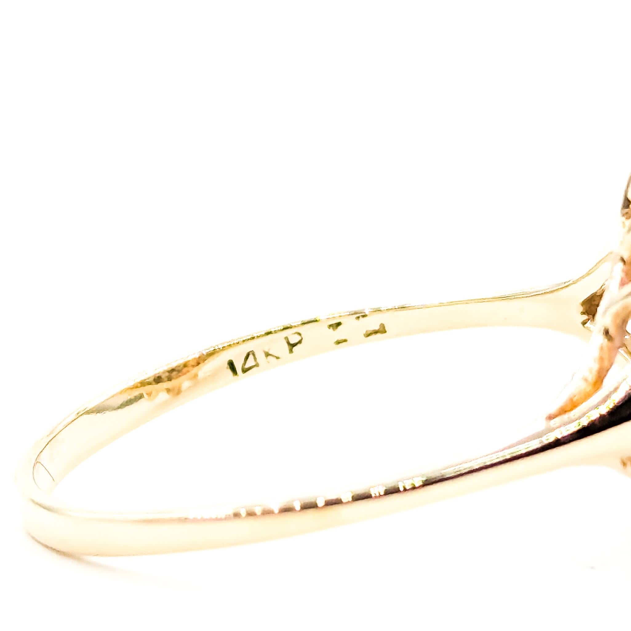 Vintage Halo Ruby & Diamond Ring in 14k in vendita 4