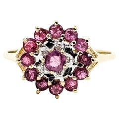 Vintage Halo Ruby 
Diamond Ring in 14k