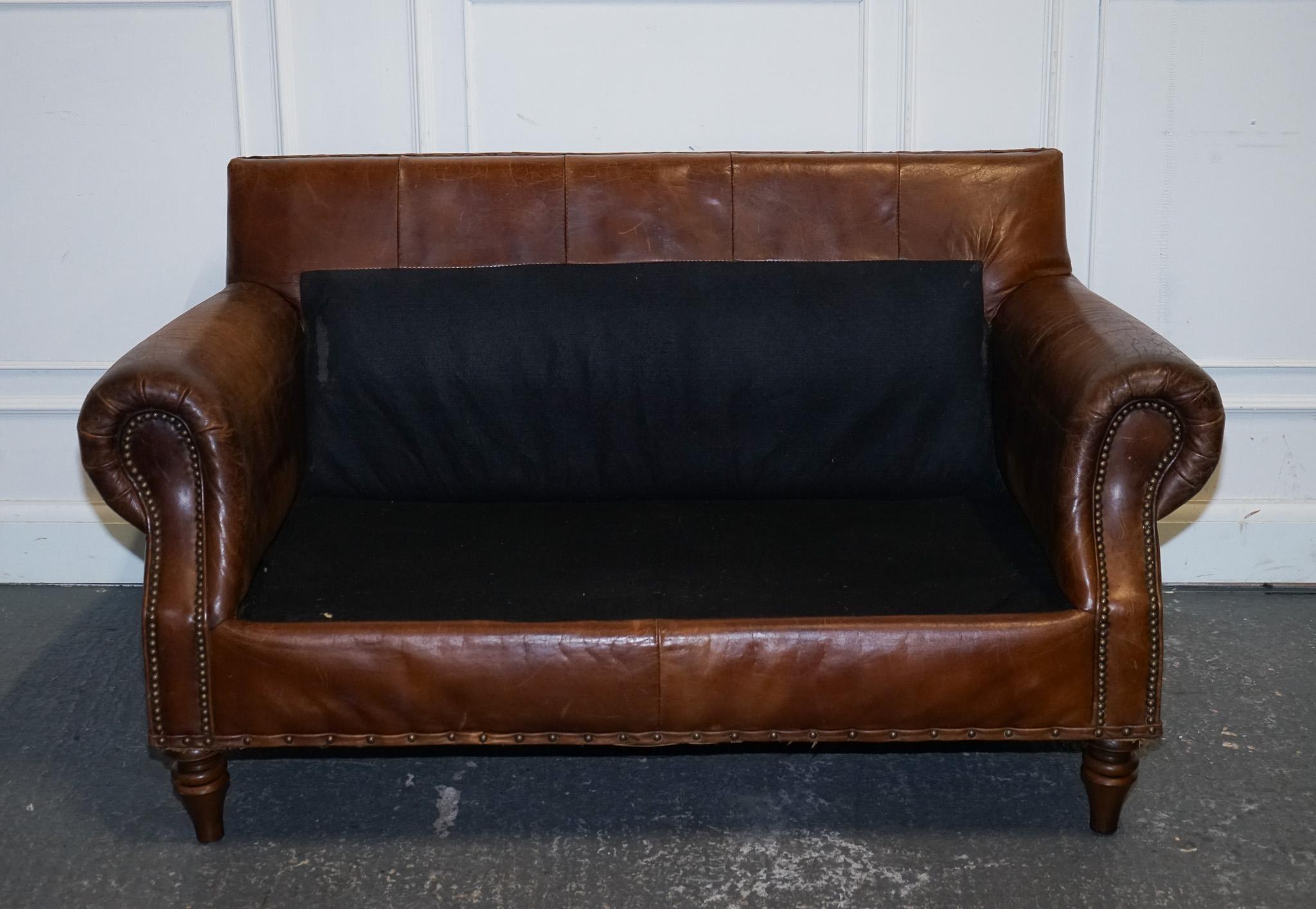 VINTAGE HALO TiMOTHY OULTON BALMORAL ZWEI SITZER BROWN HERITAGE LEATHER SOFA im Angebot 9