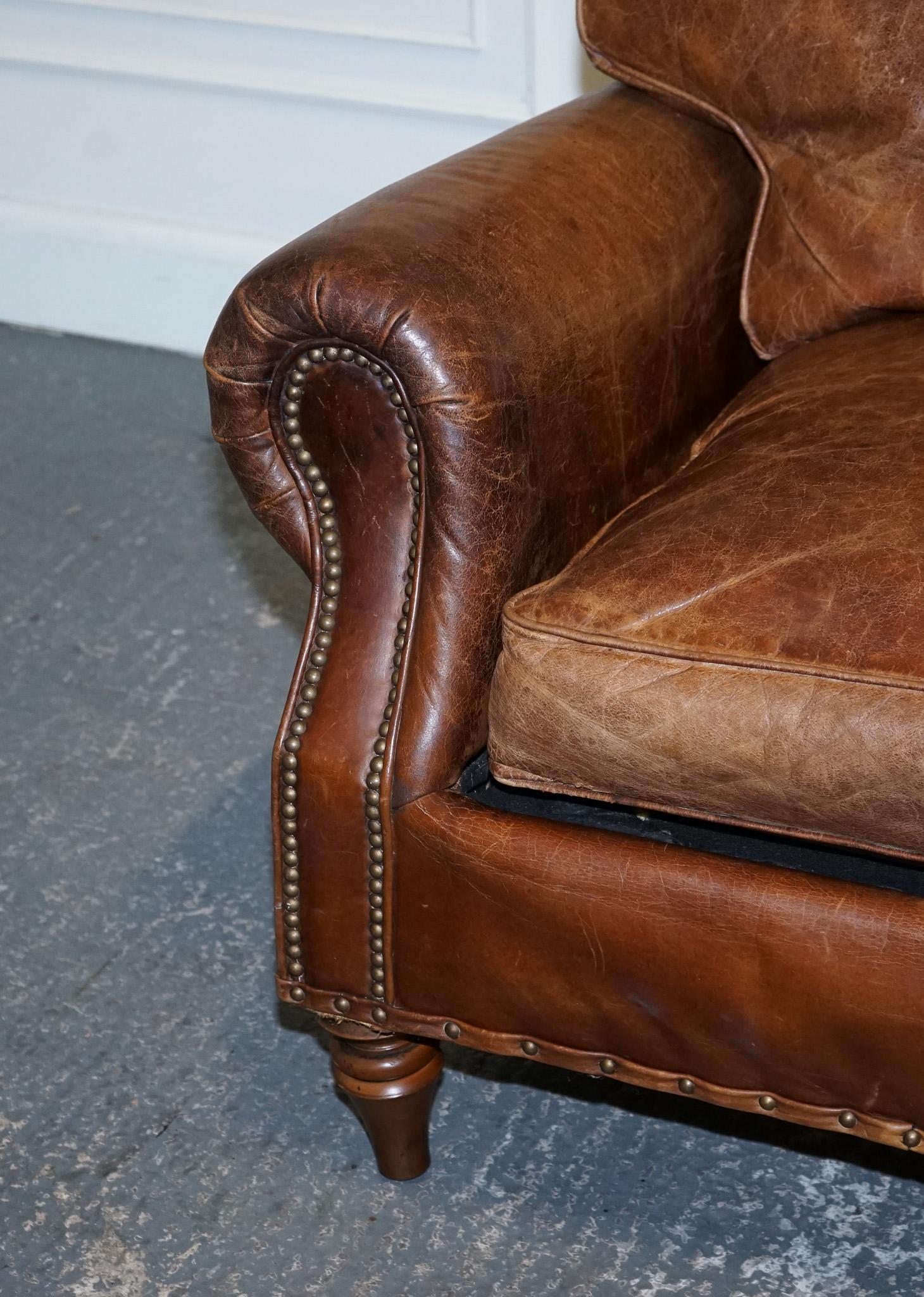 VINTAGE HALO TiMOTHY OULTON BALMORAL ZWEI SITZER BROWN HERITAGE LEATHER SOFA (20. Jahrhundert) im Angebot