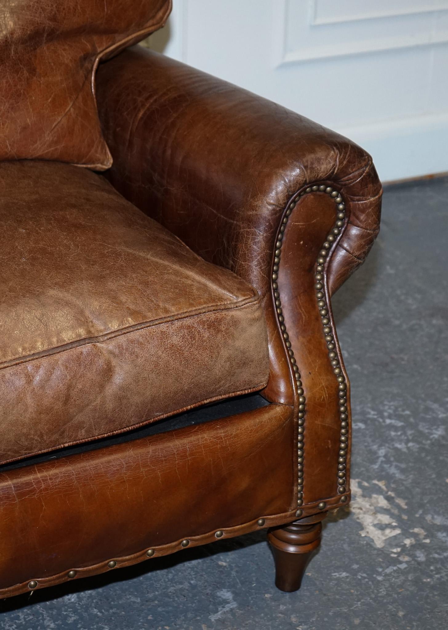 VINTAGE HALO TiMOTHY OULTON BALMORAL ZWEI SITZER BROWN HERITAGE LEATHER SOFA (Leder) im Angebot
