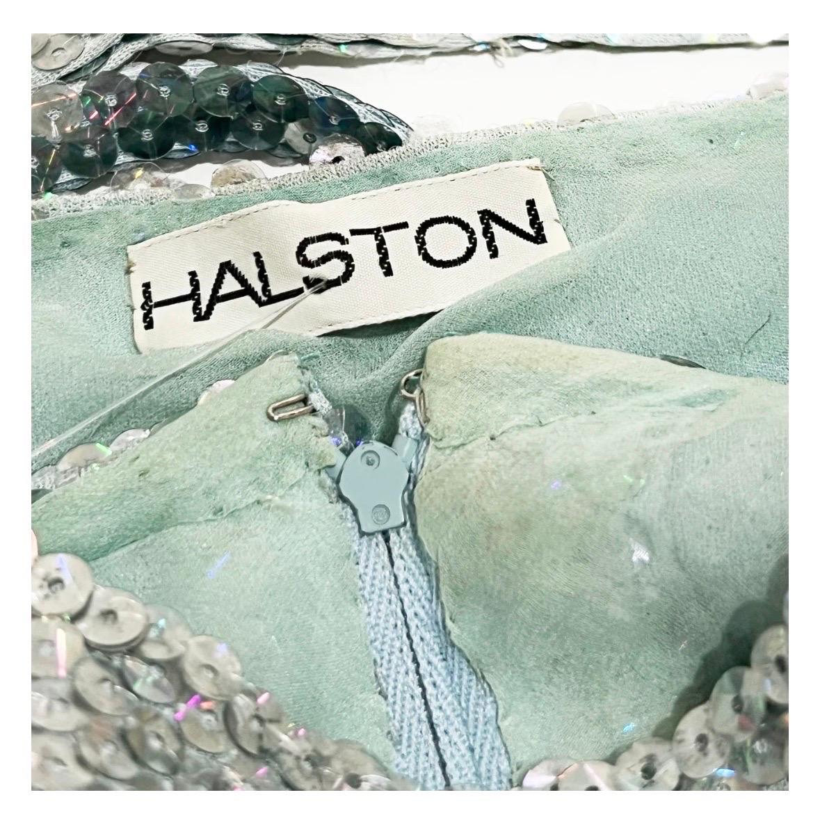 Women's Vintage Halston Holographic Sequin Top Set 1974