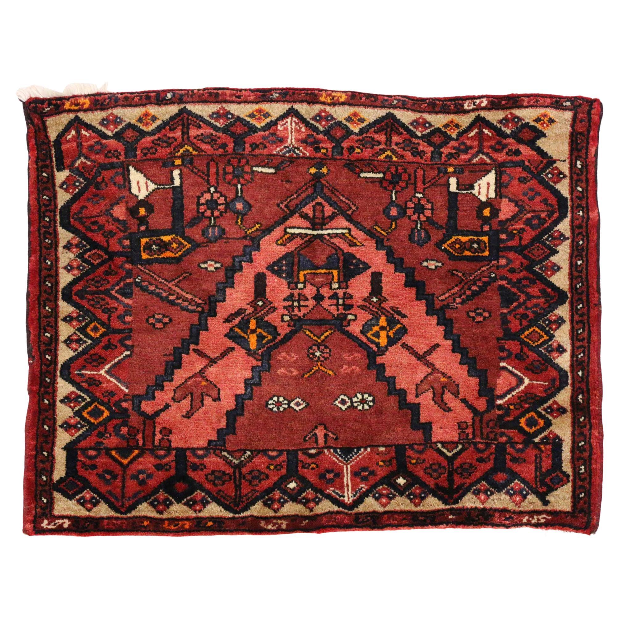 Hamadan Akzent-Teppich mit modernem Vintage-Stil