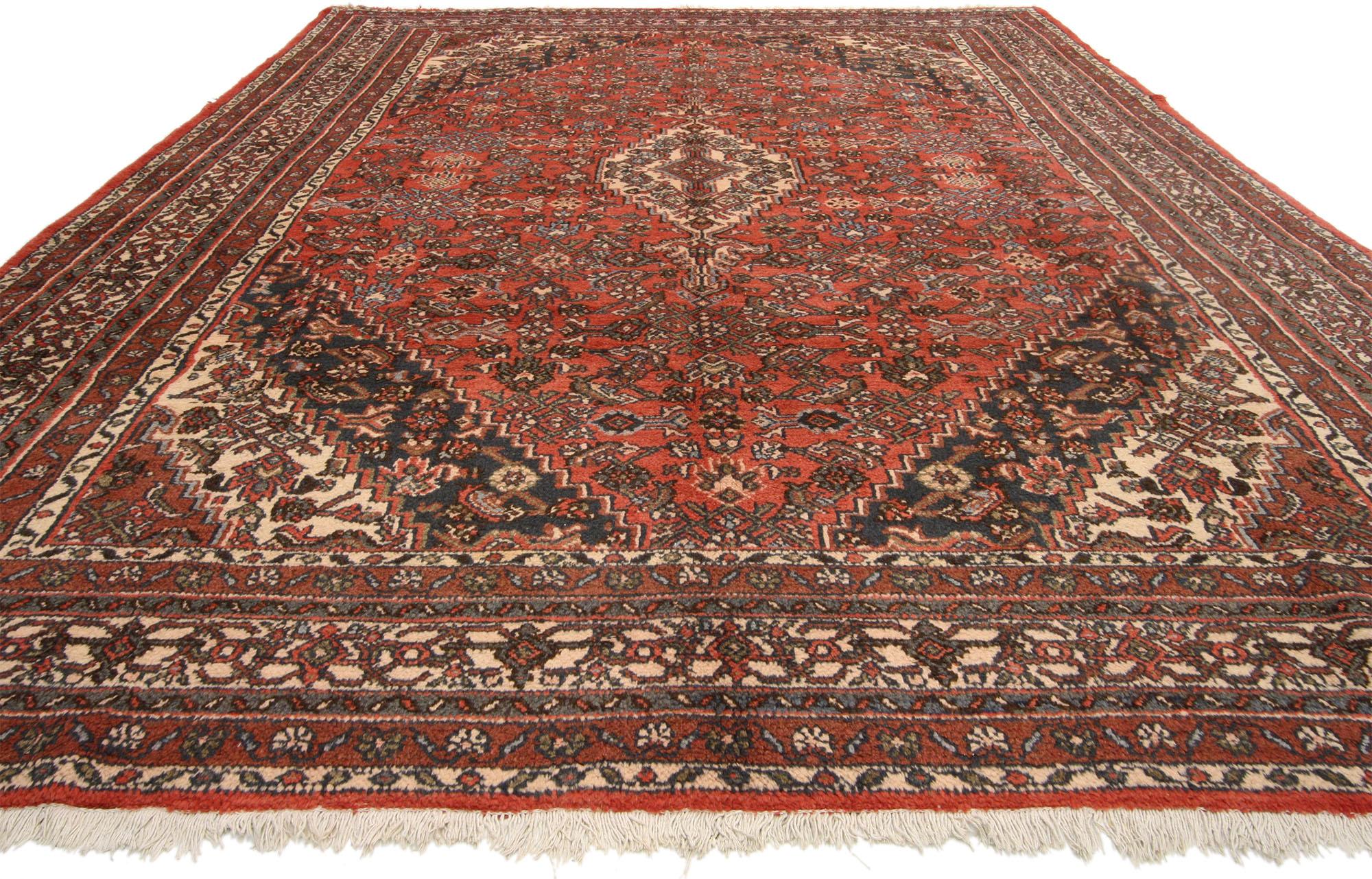 Alfombra persa Hamadan de 1940 con estilo tradicional Sarouk Farahan en venta