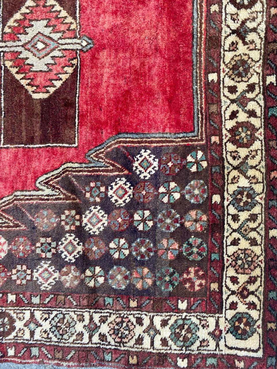 Hamadan Teppich im Vintage-Stil (Handgeknüpft) im Angebot