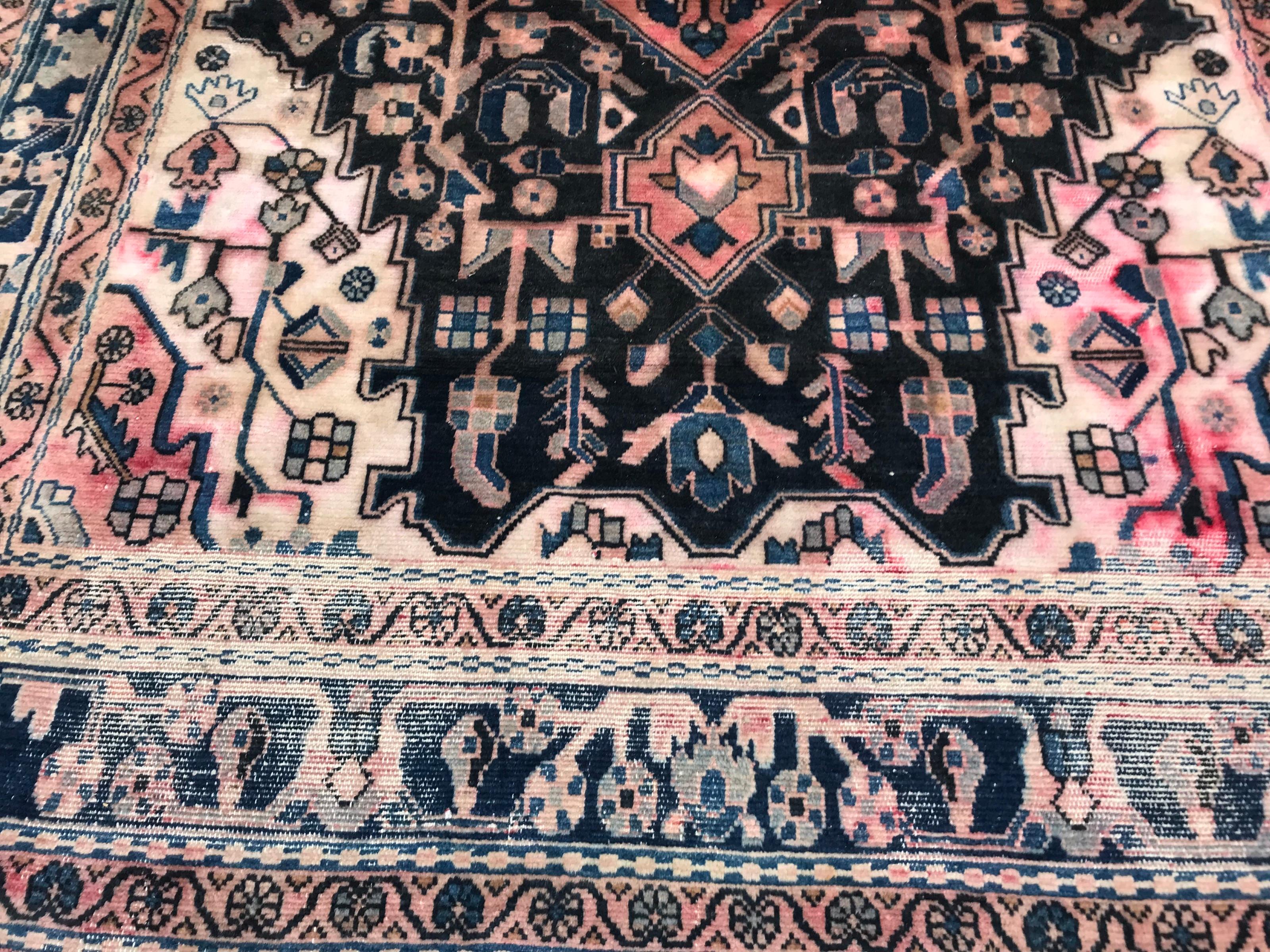 Vintage Hamadan Rug In Good Condition For Sale In Saint Ouen, FR